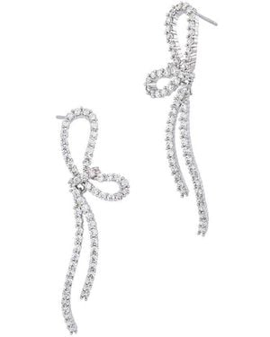 Savvy Cie Cz Drop Earrings - White