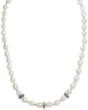 Margo Morrison 0.57 Ct. Tw. Diamond & 7-8Mm Pearl Necklace - Metallic