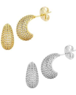 Glaze Jewelry Plated Cz Earrings - Metallic
