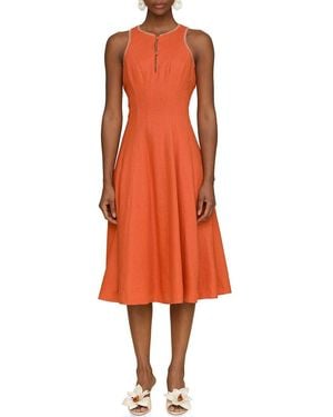 Avec Les Filles Halter Panelled Swing Dress - Orange
