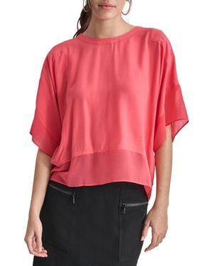 DKNY Silky Mix Media Top - Red