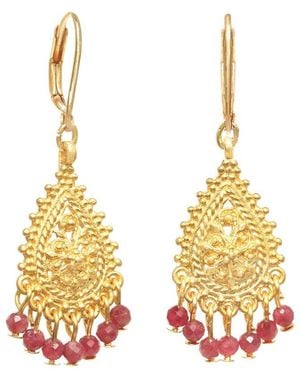 Rachel Reinhardt Jewelry 22K Plated Tourmaline Chandelier Earrings - Metallic
