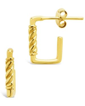 Sterling Forever 14K Over Carabiner Studs - Metallic