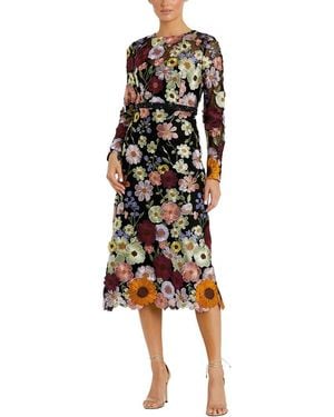 Mac Duggal High Neck Floral Embellished Dress - Black
