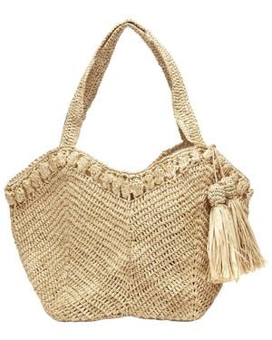 Mar Y Sol Bonnie Raffia Satchel - Metallic