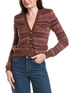 L'Agence Ariadne Mixed Stitch Cardigan - Red