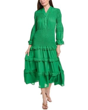 Nancy Yang Long Sleeve Maxi Dress - Green