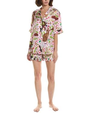 Karen Mabon 2Pc Print Pyjama Set - White