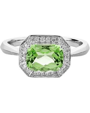 Diamond Select Cuts 14K Diamond .14 Ct. & 1.58 Ct Peridot Ring - Green
