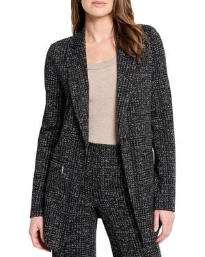 NIC+ZOE Petite Dotty Grid Zip Jacket - Black