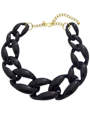 Kenneth Jay Lane 14K Plated Link Necklace - Blue