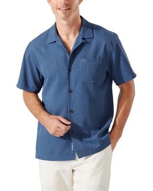 Tommy Bahama Coastal Breeze Check Silk-Blend Shirt - Blue