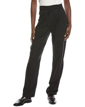 WeWoreWhat Pleated Linen-Blend Pant - Black
