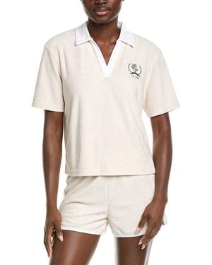 Barefoot Dreams Cozy Terry Polo Shirt - White