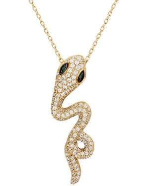 Suzy Levian CZ Jewelry Suzy Levian Cz Wild Snake Necklace - Metallic