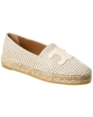 Celine Les Triomphe Signature Canvas Espadrille - White