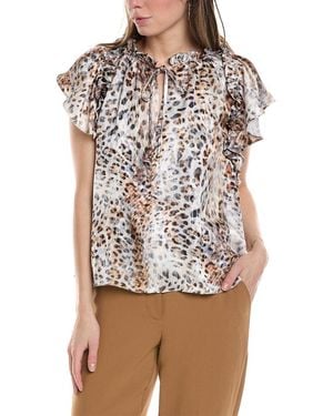 Lola & Sophie Ruffle Sleeve Top - Gray