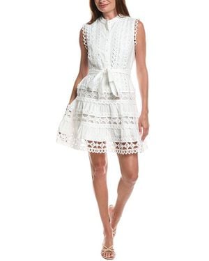 LAYERED WITH LOVE Embroidered Mini Dress - White