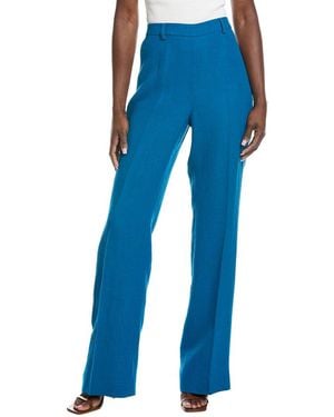 Akris Flair Linen & Wool-Blend Pant - Blue