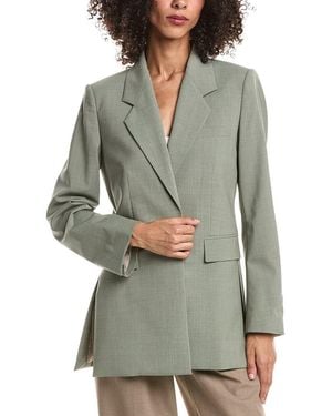 Theory Relaxed Slash Wool-Blend Blazer - Grey