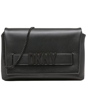 DKNY Pilar Leather Clutch Bag - Black