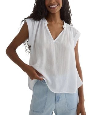 Bella Dahl Shirred Pullover Cap Sleeve - Grey