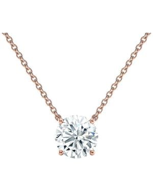 Sabrina Designs Lab Grown Diamonds 14K Rose 5.00 Ct. Tw. Lab-Grown Diamond Solitaire Necklace - Metallic