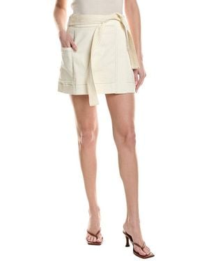 Cece Cargo Denim Wrap Skirt - Natural