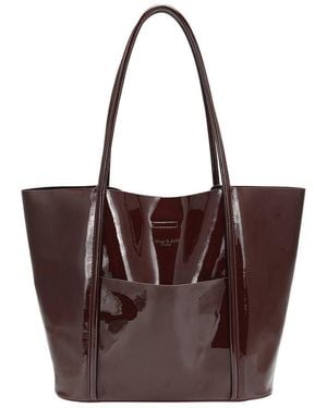 Tiffany & Fred Paris High-Gloss Patent Tote - Brown