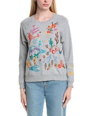 Johnny Was Raglan Sweatshirt - Blue