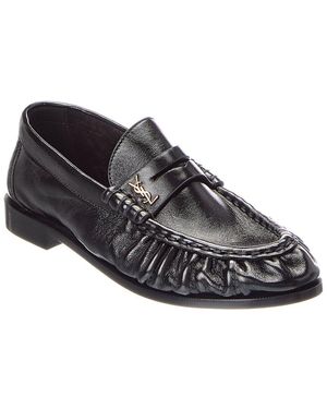Saint Laurent Le Shiny Leather Loafer - Black