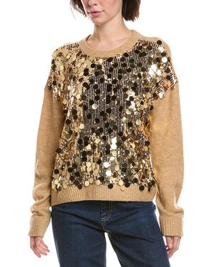 Vince Camuto Multi Paillette Crewneck - Brown