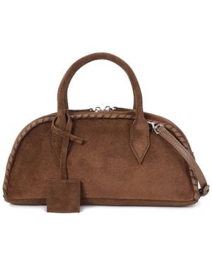Tiffany & Fred Paris Suede & Leather Top Handle Bag - Brown