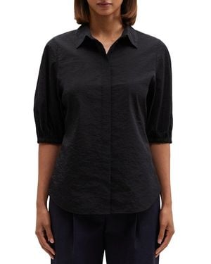 Theory Seam Cinch Shirt - Black