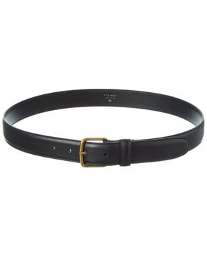 The Row Logo Leather Belt - Black