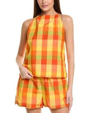 1.STATE Halter Tie Blouse - Orange