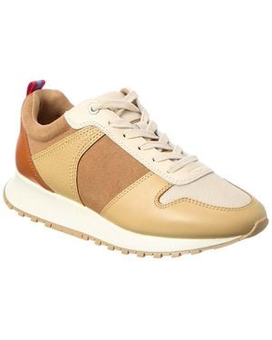 J.McLaughlin Emerson Leather & Suede Trainer - White