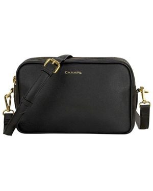 CHAMPS Gala Leather Shoulder Bag - Black