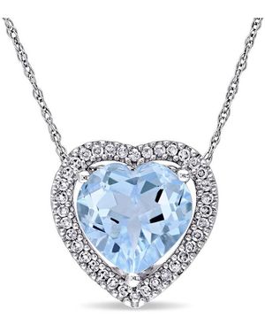 Rina Limor 10k 4.48 Ct. Tw. Diamond & Sky Blue Topaz Pendant Necklace