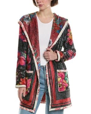 Johnny Was Joan Midi Reversible Sherpa Jacket - Red