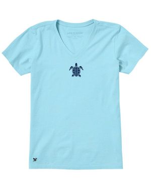 Life Is Good. Crusher V-Neck T-Shirt - Blue