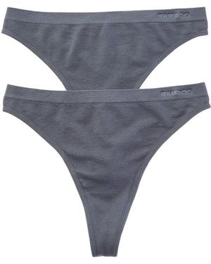 BAM Set Of 2 Essential High Rib Thong - Grey