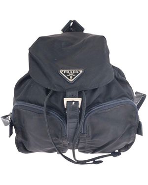 Prada Tessuto Logo Backpack (Authentic Pre-Loved) - Blue