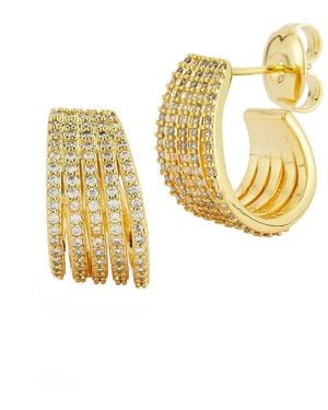 Glaze Jewelry 18k Plated Cz Earrings - Metallic