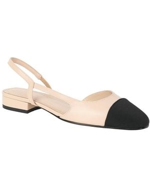 Tiffany & Fred Paris 2-Tone Leather Flat - Natural