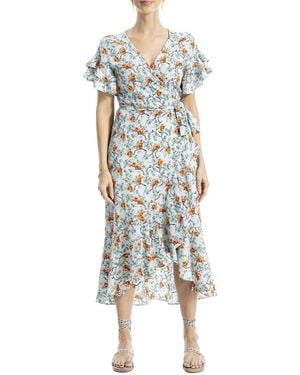 Max Studio Wrap Dress - Blue