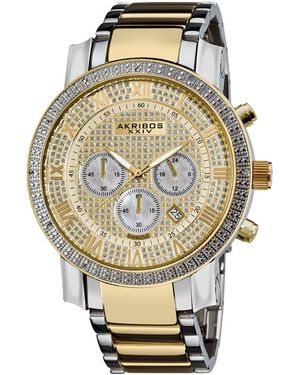 Akribos Xxiv "Grandiose" Diamond Watch - Metallic