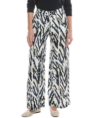 NIC+ZOE Linen-Blend Wide Leg Pant - White