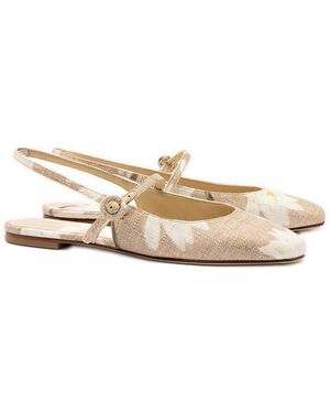 Larroude Larroudé Georgina Raffia Flat - White