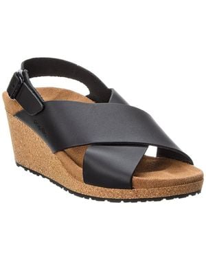 Birkenstock Samira Narrow Leather Wedge Sandal - Blue